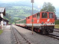 Schmalspurbahn im Bahnhof Krimml