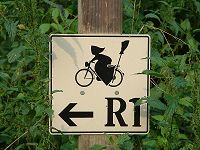 Radwegschild R1 und Harzrandweg