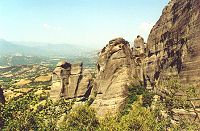 Sicht auf Meteora-Felsen