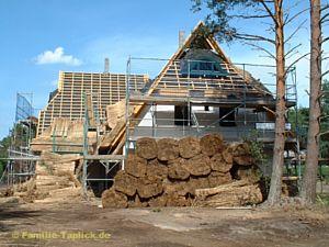 Reetdach im Bau